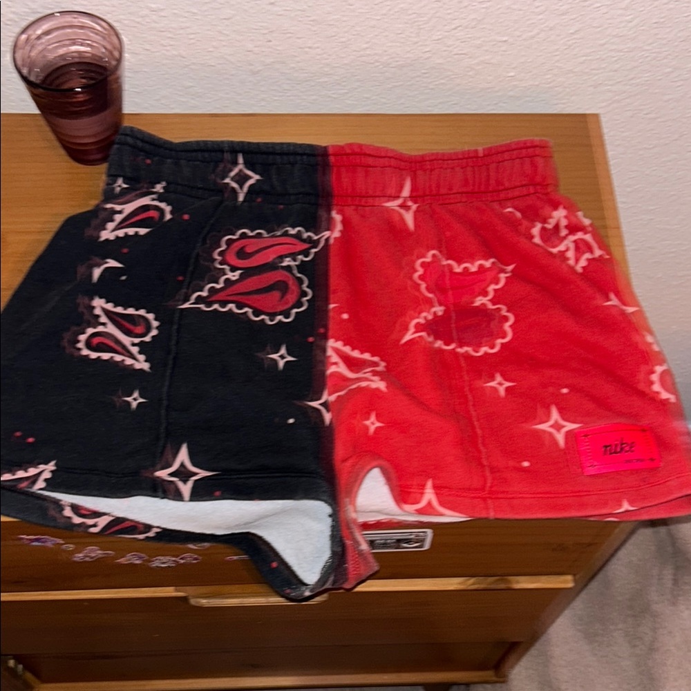 Nike Red and Black Women's Pajama Shorts